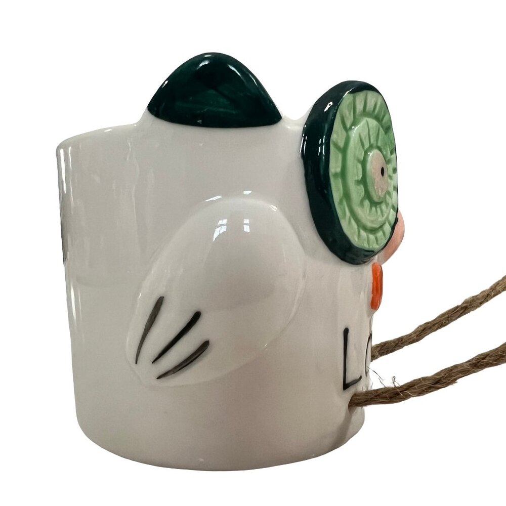 Set of 2 Small Glazed Ceramic Frog Planters w/ Hanging Legs Mr. and Mrs. - Picture 7 of 11